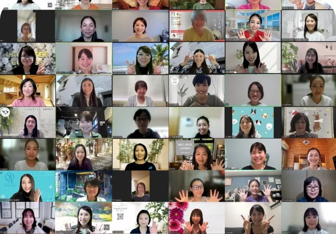 女性起業家を支援する京都のオンラインサロン「フラワーリング」のオンライン交流の様子